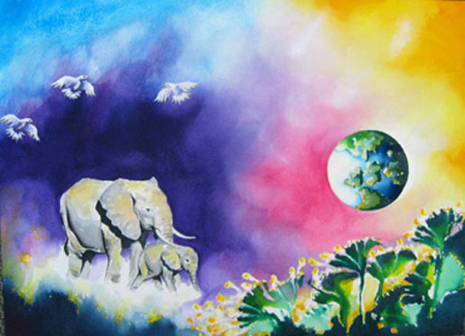 Print - elefants - Adventure to the Unknown