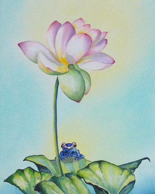 Print- Frog- Jewel in the Lotus